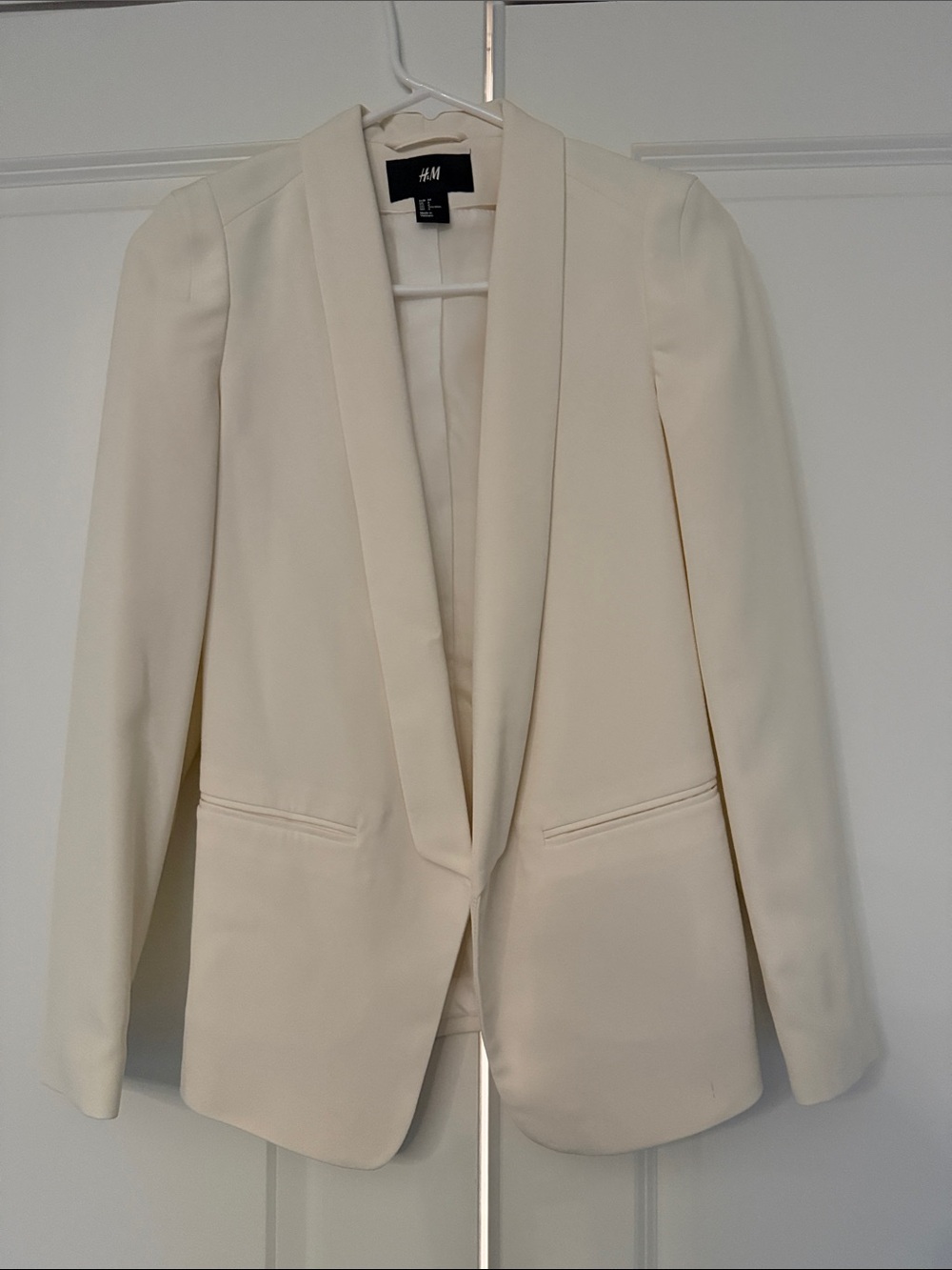 H&M Cream Shawl Collar Blazer Jacket